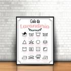 Quadro Guia Da Lavanderia Rosa 33x24cm - Com Vidro Moldura:ma