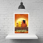 Quadro Hakuna Matata - Amigos 24x18cm Moldura:madeira Branca