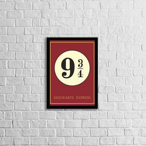 Quadro Harry Potter 24x18cm - Com Vidro Moldura:madeira Preta