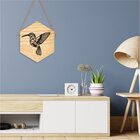 Quadro Hexagonal Em Relevo Beija-flor Geométrico