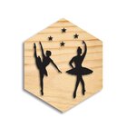 Quadro Hexagonal Em Relevo Duas Bailarinas