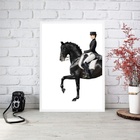 Quadro Hipismo - Mulher Montada Cavalo 24x18cm - Com Vidro Mo