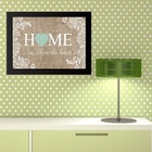 Quadro Home - Is Where The Heart Is 45x34cm - Com Vidro Moldu