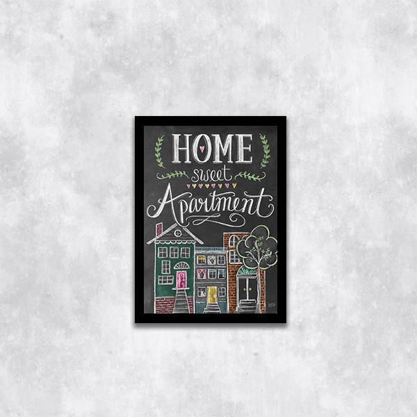 Quadro Home Sweet Apartment 45x34cm - Com Vidro Moldura:madei