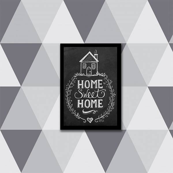 Quadro Home Sweet Home 45x34cm - Com Vidro Moldura:madeira Br