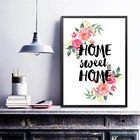 Quadro Home Sweet Home - Aquarela 45x34cm Moldura:madeira Bra
