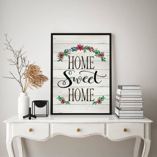 Quadro Home Sweet Home - Arabesco 33x24cm Moldura Branca