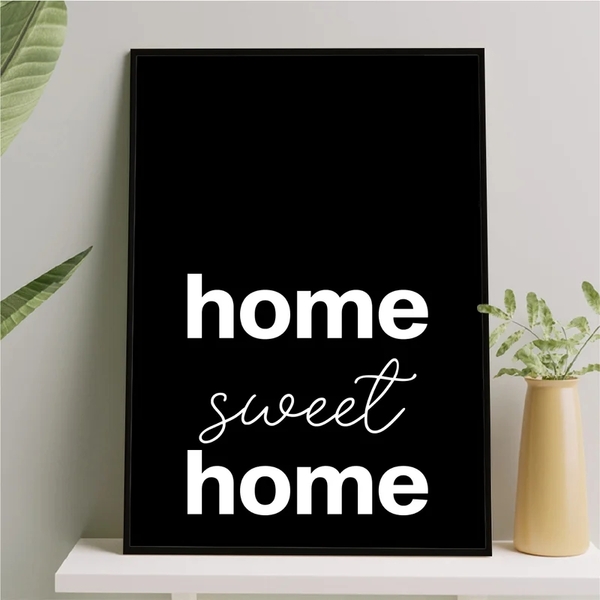 Quadro Home Sweet Home Minimalista 24x18cm Moldura:madeira Br