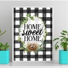 Quadro Home Sweet Home Xadrez 45x34cm Moldura:madeira Preta