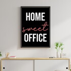 Quadro Home Sweet Office 45x34cm - Com Vidro Moldura:madeira