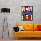 Quadro Homem Aranha No Banheiro 24x18cm Moldura:madeira Branca