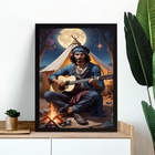 Quadro Homem Cigano Cartas Tarot 33x24cm - Com Vidro Moldura