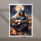 Quadro Homem Cigano Cartas Tarot 45x34cm - Com Vidro Moldura