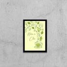 Quadro Hora Do Chá 45x34cm - Com Vidro Moldura:madeira Branca