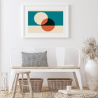 Quadro Horizontal Abstrato Laranja E Verde - 60x48cm Moldura: