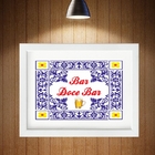 Quadro Horizontal Bar Doce Bar - 60x48cm Moldura:madeira Preta