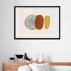 Quadro Horizontal Boho Formas - 60x48cm Moldura:madeira Branca