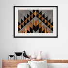 Quadro Horizontal Cinza Preto Madeira - 60x48cm Moldura:madei