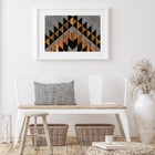 Quadro Horizontal Cinza Preto Madeira - 60x48cm Moldura:madei