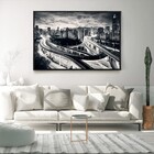 Quadro Horizontal Decorativo Noite P&b Com Moldura E Sem Vidr