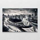 Quadro Horizontal Decorativo Noite P&b Sem Moldura E Sem Vidr