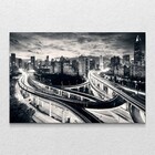 Quadro Horizontal Decorativo Noite P&b Sem Moldura E Sem Vidr