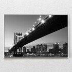 Quadro Horizontal Decorativo Ponte De Manhattan Com Moldura 9