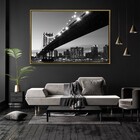 Quadro Horizontal Decorativo Ponte De Manhattan Com Moldura 9