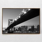 Quadro Horizontal Decorativo Ponte De Manhattan Com Moldura 9