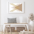 Quadro Horizontal Geométrico Bege Nude - 60x48cm Moldura:made