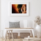 Quadro Horizontal Leão De Judá - 60x48cm Moldura:madeira Preta