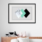 Quadro Horizontal Mármore Acqua E Preto - 60x48cm Moldura:mad