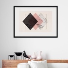 Quadro Horizontal Moderno Rosa Mármore - 60x48cm Moldura:made