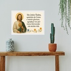 Quadro Horizontal São Judas Tadeu 33x24cm Moldura Branca