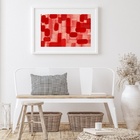 Quadro Horizontal Tons De Vermelho - 60x48cm Moldura:madeira