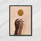 Quadro Humanity Hands 24x18cm Moldura:madeira Branca