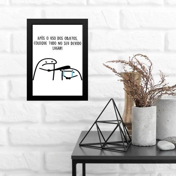 Quadro Humor Não Mate O Coleguinha 45x34cm Moldura Branca