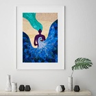 Quadro Iemanjá Abstrata - 60x48cm Moldura Preta