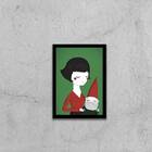 Quadro Ilustração Amelie Poulain 24x18cm - Com Vidro Moldura: