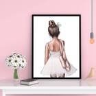 Quadro Ilustração Bailarina De Costas 24x18cm - Com Vidro Mol