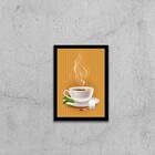 Quadro Ilustração Chá 24x18cm - Com Vidro Moldura:madeira Bra