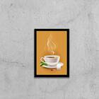 Quadro Ilustração Chá 24x18cm Moldura:madeira Preta