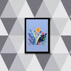 Quadro Ilustração Flores Do Campo 24x18cm - Com Vidro Moldura