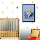 Quadro Ilustração Flores Do Campo 24x18cm - Com Vidro Moldura