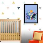 Quadro Ilustração Flores Do Campo 45x34cm - Com Vidro Moldura