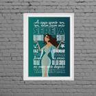 Quadro Ilustração Iemanjá Com Dizeres 45x34cm - Com Vidro Mol