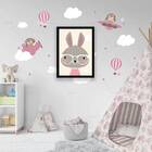 Quadro Ilustração Infantil Coelhinha Intelectual 33x24cm - Co