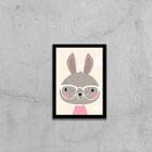 Quadro Ilustração Infantil Coelhinha Intelectual 45x34cm - Co
