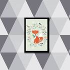 Quadro Ilustração Infantil Raposinha 24x18cm - Com Vidro Mold
