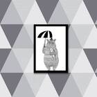 Quadro Ilustração Infantil Urso Estilo Escandinavo 33x24cm -